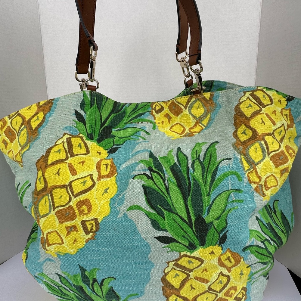 Trina Turk Blue Pineapple Print Shoulder Bag